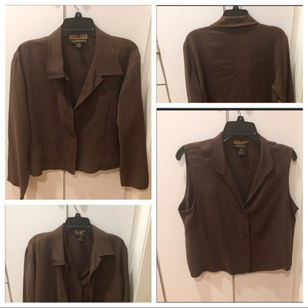 FINITY silk jacket & vest chocolate brown - 14